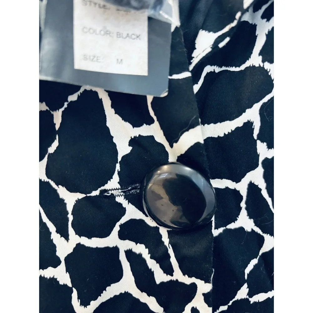 LUII Anthropologie Animal Print Coat Jacket -‎ MEDIUM Short Trench - Runs Small